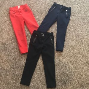 Crewcuts pant bundle.Size 7. Navy,red,and black